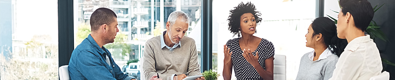 Image of 5 diverse coworkers